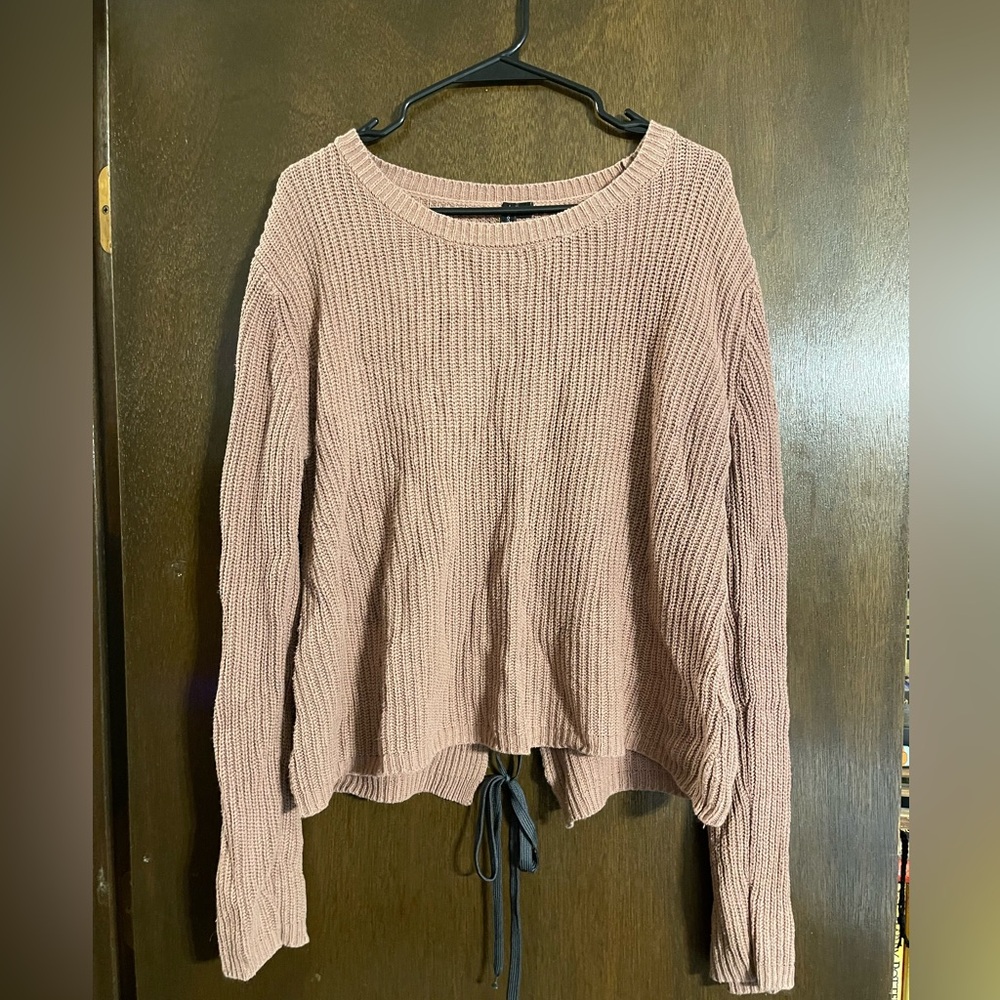 Moon and Madison Cropped Pink Sweater